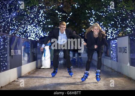 Pattinaggio su ghiaccio Canary Wharf Foto Stock