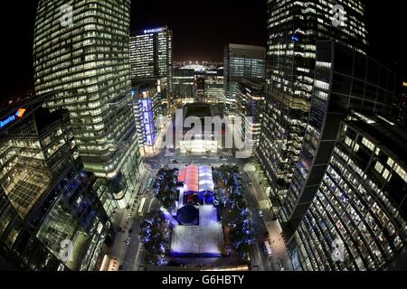 Pattinaggio su ghiaccio Canary Wharf Foto Stock