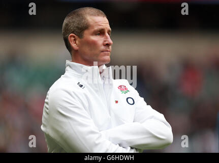 Rugby Union - QBE International - Inghilterra / Australia - Twickenham. L'inglese allenatore Stuart Lancaster durante il QBE International a Twickenham, Londra. Foto Stock