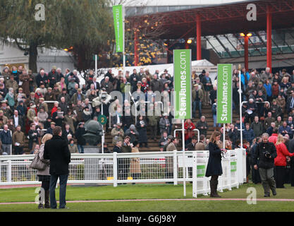 Corse ippiche - l'Open Festival 2013 - la Domenica aperta - Ippodromo di Cheltenham. Vista generale dell'ippodromo di Cheltenham Foto Stock