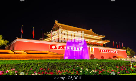 La Piazza Tiananmen, la Porta della Pace Celeste a Pechino in Cina Foto Stock