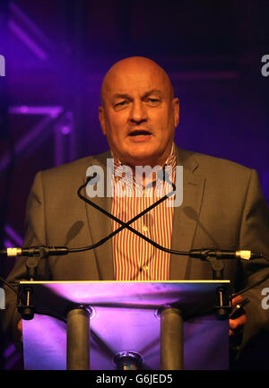 Consigliere comunale Steve Cardownie al lancio ufficiale del programma Hogmanay di Edimburgo. Foto Stock