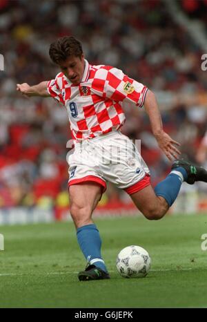 Calcio - Campionati europei - Quarta finale - Germania / Croazia. Davor Suker, Croazia Foto Stock