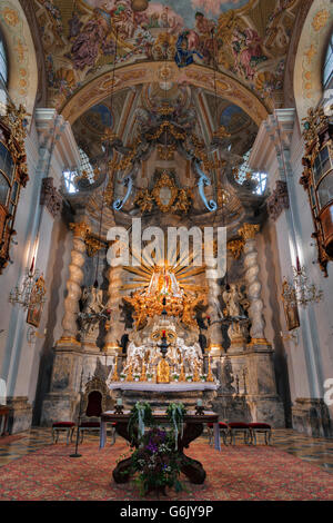 Altare della chiesa di pellegrinaggio Mariatrost in Graz, Stiria, Austria, Europa Foto Stock