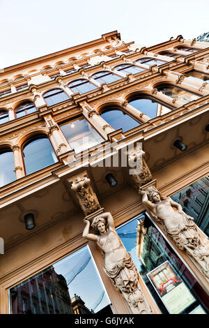 Facciata, Julius Meinl am Graben, Vienna, Austria, Europa Foto Stock