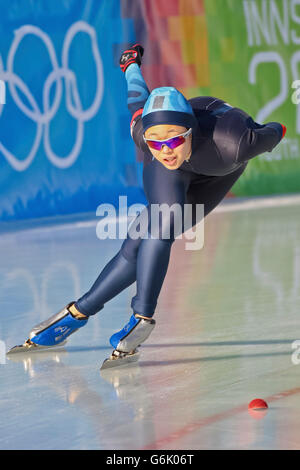 Clare Joeng, USA, 8 posti in ladies' 3000m di pattinaggio di velocità degli eventi, Olimpiadi della Gioventù, YOG 2012, Innsbruck, Austria, Europa Foto Stock