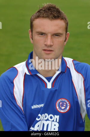 Chesterfield Football Club. Chesterfield's Ian Evatt a Saltergate. Foto Stock