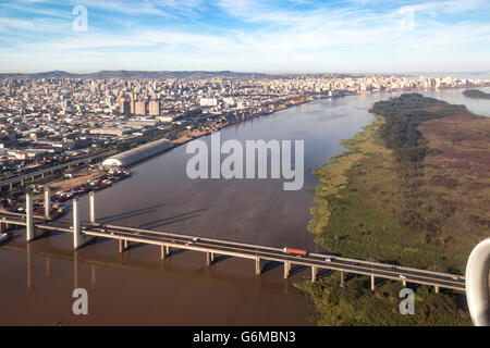 Porto Alegre, Fiume Guaiba Brasile Foto Stock