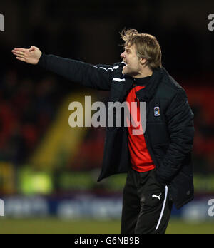 Steven Pressley, responsabile della città di Coventry, durante la partita Sky Bet League One al County Ground, Swindon. Foto Stock