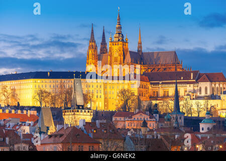 Il Castello di Praga e Mala Strana, Repubblica Ceca Foto Stock