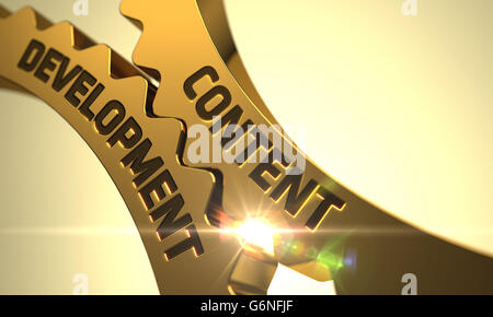 Lo sviluppo di contenuti su Golden Cog marce. Foto Stock