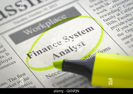 Sistema di finanziamento degli analisti ora di assunzione. Foto Stock