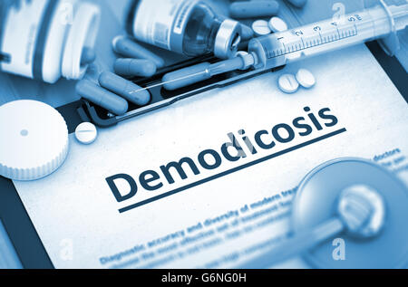 Demodicosis. Concetto medico. Foto Stock