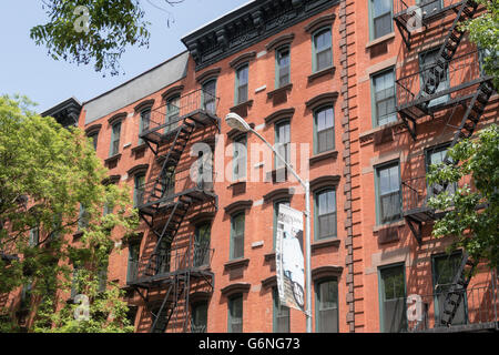 Pietre marroni residenziale nel Quartiere Meatpacking, NYC Foto Stock