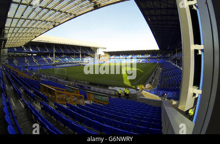 Una vista dello stadio presa da Park Road End, prima della partita Barclays Premier League a Goodison Park, Liverpool. PREMERE ASSOCIAZIONE foto. Data immagine: Domenica 29 dicembre 2013. Vedi PA storia CALCIO Everton. Il credito fotografico dovrebbe essere: Peter Byrne/PA Wire. Foto Stock