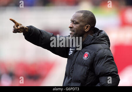 Calcio - Sky Bet Championship - Middlesbrough v Charlton Athletic - The Riverside Stadium. Chris Powell, direttore di Charlton Athletic Foto Stock