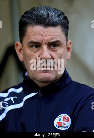 Calcio - Sky Bet League One - Coventry City v Crawley Town - Sixfields Stadium. John Gregory, direttore della città di Crawley Foto Stock