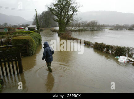 Inondazioni nella valle di Conway Foto Stock