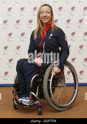 Paralimpiadi invernali - Paralimpici Team GB lancio per Sochi - Radisson Blu Hotel. Anna Turney di Alpine Sci durante il lancio del Paralympic Team GB per Sochi al Radisson Blu Hotel di Glasgow. Foto Stock