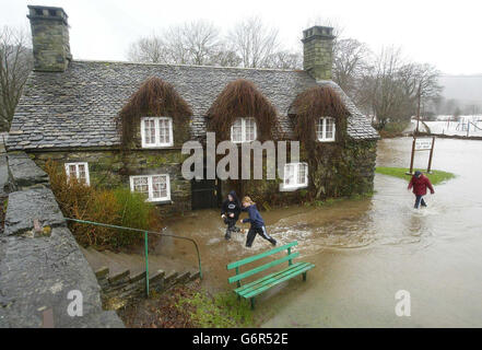 Inondazioni in Galles del Nord Foto Stock