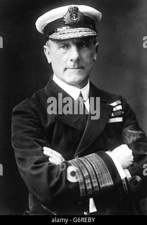 L'Ammiraglio Sir John Jellicoe, ora Lord Jellicoe, fu nominato primo Signore del Mare nel novembre del 1916, e trasformò il comando della Grande flotta in Ammiraglio David Beatty. Foto Stock