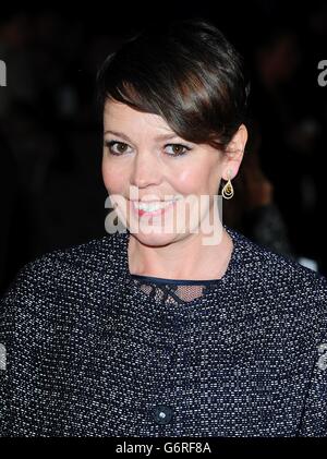 Olivia Colman in arrivo per il 2014 National Television Awards alla O2 Arena di Londra. Foto Stock