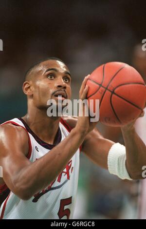 Basket. Stati Uniti e Cina. 26-LUG-96. Giochi Olimpici di Atlanta. Basket. Grant Hill, Stati Uniti Foto Stock