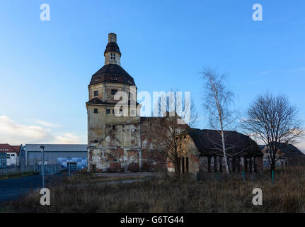 Torre del macello ( ' ' Schweinedom ) di ex urbano e di bestiame macello nel grande Ostragehege, Dresda, Germania, Sa Foto Stock