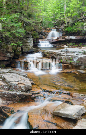 Bemis Brook scende lungo il torrente Bemis in Harts Ubicazione, New Hampshire USA durante i mesi primaverili. Foto Stock