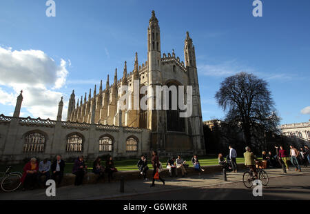 Vista generale della cappella del Kings College nel centro di Cambridge. Foto Stock