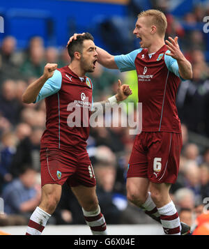 Calcio - Campionato Sky Bet - Blackburn Rovers v Burnley - Ewood Park. Danny Ings di Burnley celebra il suo secondo gol Foto Stock