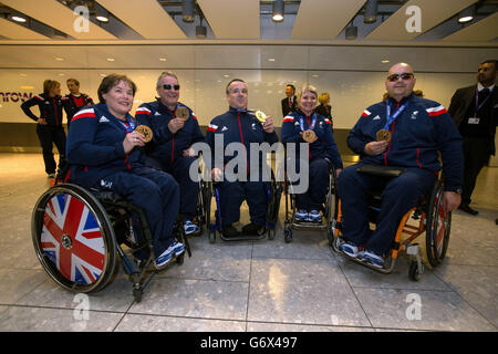 Paralimpiadi - Team GB Paralympians Homecoming - Aeroporto di Heathrow Foto Stock