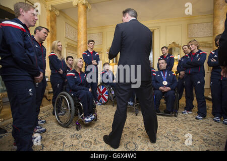 Il team paralimpico visita a Downing Street Foto Stock