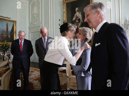 Philippe re e regina Mathilde del Belgio a Londra Foto Stock