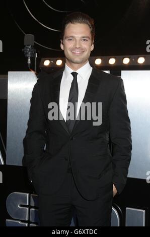 Sebastian Stan partecipa al Captain America: Il primato del soldato invernale al Vue Cinema, Shepherd's Bush Westfield, Londra Foto Stock