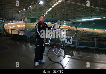 Escursioni in bicicletta - Team GB Para-Cycling Media Day - Manchester Velodrome Foto Stock