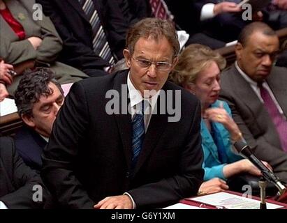 Tony Blair 'Primo Ministro del Tempo delle interrogazioni,' Foto Stock