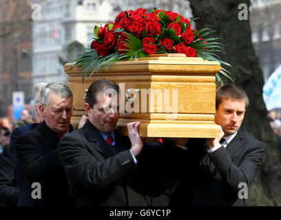 Tony Benn funerale Foto Stock