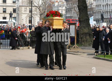 Tony Benn funerale Foto Stock