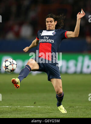 Calcio - UEFA Champions League - quarto finale - prima tappa - Parigi Saint-Germain v Chelsea - Parc des Princes. Edinson Cavani, PSG Foto Stock