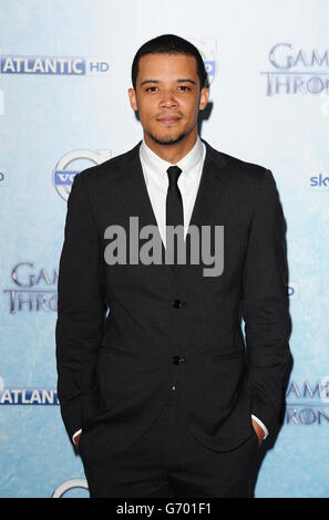 Jacob Anderson partecipa alla prima di Sky Atlantic della quarta stagione del Trono di Spade alla Guildhall di Londra. Foto Stock