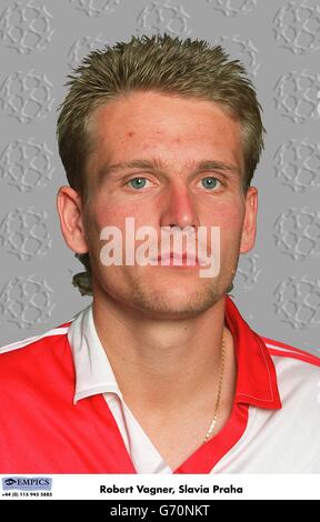 Robert Vagner, Slavia Praha. UEFA Champions League 1996/7 - Calcio. Foto Stock