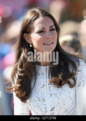 La Duchessa di Cambridge visita il Royal Easter Show al Sydney Olympic Park durante il dodicesimo giorno del Duca e Duchessa di Cambridge, il tour ufficiale in Nuova Zelanda e Australia. Foto Stock