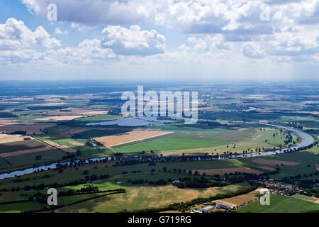 Fiume Elba, stagni, vicino Dommitzsch, Sassonia-Anhalt, Germania Foto Stock