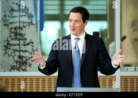 Chancellors discorso sugli investimenti nella scienza Foto Stock