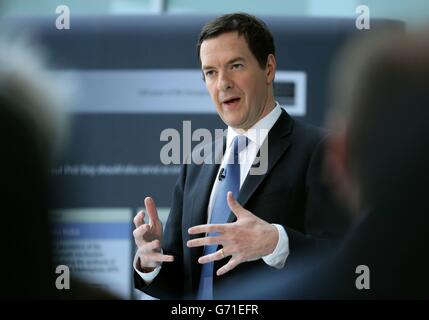 Chancellors discorso sugli investimenti nella scienza Foto Stock