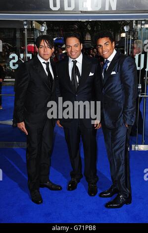 3T arrivo al X-Men Days of Future passato Regno Unito prima, al West End Odeon, Leicester Square, Londra. Foto Stock