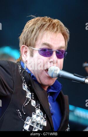 Elton John in concerto Foto Stock