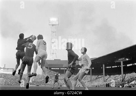 Goalmouth dal replay finale della fa Cup 1970 tra Chelsea e Leeds United, a Old Trafford, Manchester. Foto Stock