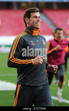 Calcio - UEFA Champions League - finale - Real Madrid v Atletico Madrid - Real Madrid Training Session - Estadio da Luiz. Gareth Bale del Real Madrid durante l'allenamento Foto Stock